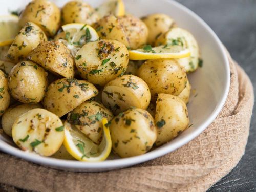 Boiled Baby Potatoes with Lemon & Browned Butter